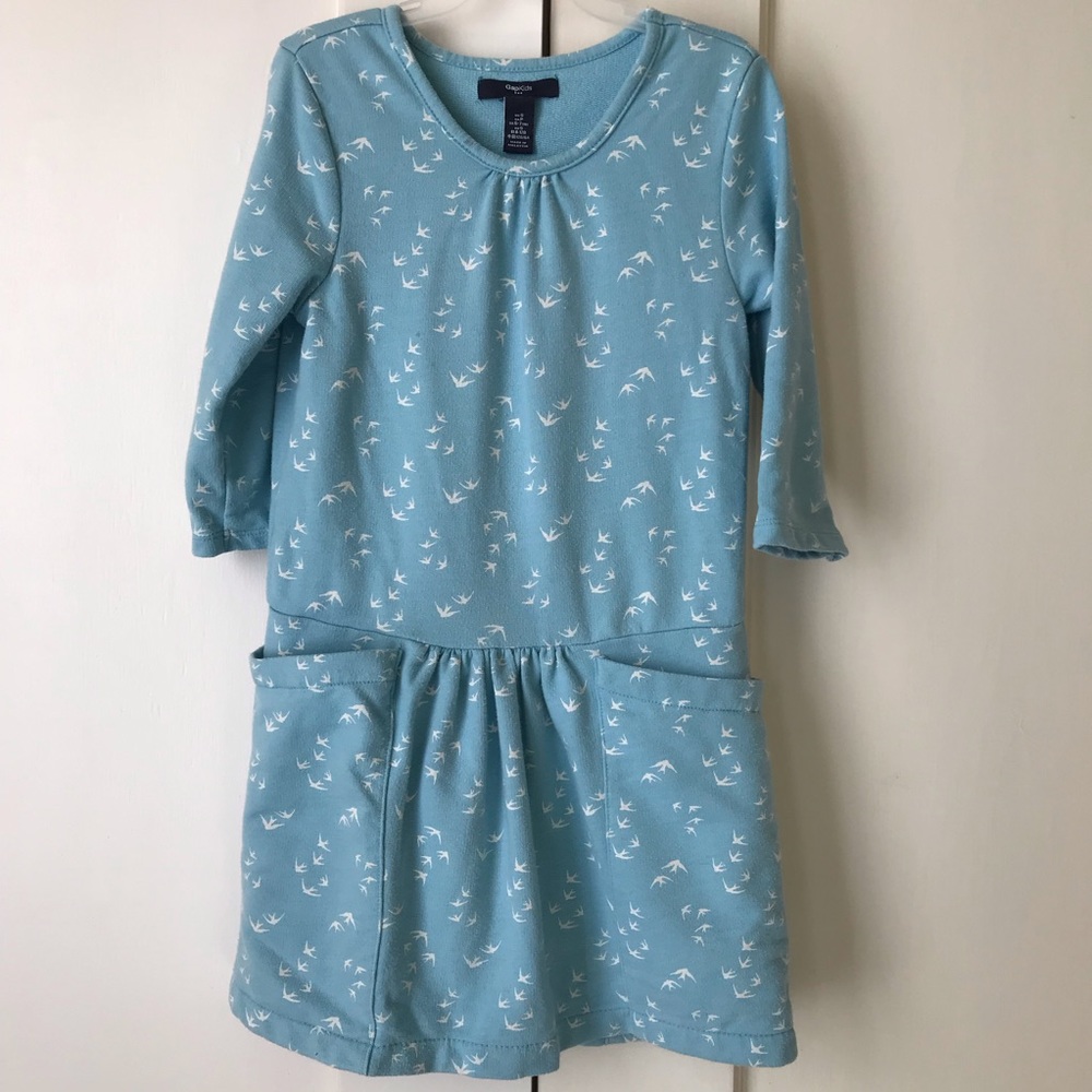 Gap Kids bird print dress with pockets